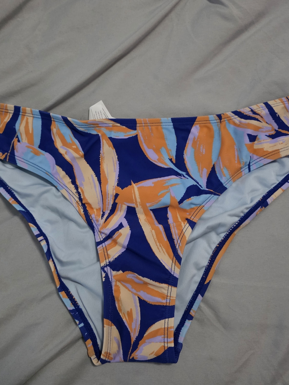 Blue Tropical Leaf Bikini Bottoms